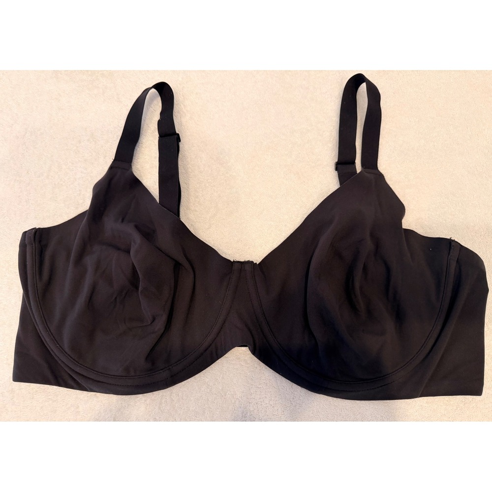 Skims Bra 46D Black Underwire Full Coverage Smooth Stretch Support